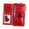 retrogoo Oil Wax Leather Women Lg Wallet Red Female Purse Multifuncti Wallets For Ladies Clutch Mey Bag Girls Carteira P9Z4#