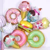 1pcs Donuts Candy Ice Cream Popcorn Fruit Foil Balloons Baby Shower Happy Birthday Decorations Inflatable Helium Sweet Kids Toys