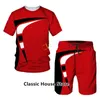 Herren -Sets 3D Tracksuit Sommermodekleidung für Mann T -Shirt Shorts 2 Stück Freizeitanzug Streetwear übergroße Herren -Outfit 240403