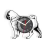 Pug Hund Breed Vinyl Record Wall Clock för veterinär Clinic Pet Shop Decor Dutch Bulldog Puppy Carved Music Album Clock Dog Owners Gift