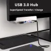 Hubs 4Port USB 3.0 -nav med extra typ C strömförsörjningsport MonitorEdge Deskedge USB 3.0 ClipType Aluminium Hub för bärbar dator PC