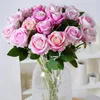 Artificial Silk Rose Flower Bouquet Real Looking Fake Roses Home Wedding Centerpieces Party Decorations 50 PCS Flower Wall 240407