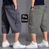 Oversize dikke katoenen shorts mannen vracht korte casual plus maat bijgesneden broek sport tactische baggy broek los 5xl 6xl zomer 240410