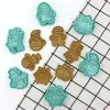 6PCS świąteczne kruszki ciasteczek Zestaw Santa Snowflake Bell Fondant Expossed Stamp DIY Pieak Mold Materia przyjęć