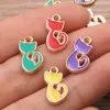 30pcs 8 * 15 mm 10color Metal Kc Gold Drop Huile Small Cat Charms Animal Pendant For DIY Bracelet Collier Bijoux