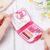 1set Mini Kit de couture Boutons Pins Boîtes de rangement Ménage Portable Chiffre de voyage Ciseaux à aiguille Aigle