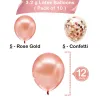 Rose Gold Numéro 60 Ballons d'anniversaire Grands ballons de 32 pouces 60e ballons confettis Balloons de latex joyeux 60e anniversaire décorations