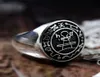 Seal of Solomon Seal Ring Magic Runes 316L Stainless Steel Signet Rings Pagan Amulet Jewelry Size 8139029984