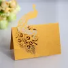 50pcs Peacock Laser Cut Table Name Place Cards Pearlescent Lace Favor Message Setting Card Wedding Favor Birthday Party Supplies