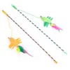 1pc Cat Teaser Wand Plastic Kitten Teaser Stick False Feather Cat Interactive Toy Funny Pet Training Toy Gat Wand Pet Supply