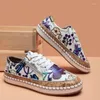 Casual schoenen 2024 vrouwen elegante bloemenprint vatten flats lente vrouwelijke mode