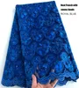 5 yards Royal Blue french lace African Swiss tulle fabric very neat embroidery Nigerian traditional wear High Quality