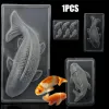 1PCS Fish Form 3D Koi Fish Shape Plastikowe ciasto czekoladowa pleśń pleśnią DIY