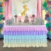Jednorożec tęczowy stół tiulowy spódnica syrenka stolik tutu spódnice na baby shower urodziny