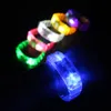 10pcs ledes luminosos luminosos pulseiras de borracha de borracha de plástico de plástico Barra de pulseiras aplaudindo brinquedos presentes de casamento navidad natal