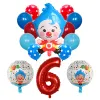 14pcs / set Plim Clown Foil Number Balloons Latex Air Globos Enfants Baby Shower Birthday Party décorations