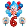 14pcs/set Plim Clown Foil Number Balloons Latex Air Globos Children Baby Shower Birthday Party Decorations Kids Inflatable Toys