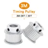 3M-28T/30T Belt Pulley Bore Size 5/6/6.35/8/10/12/14/15/16/17 mm Alloy Wheels Teeth Pitch 3.0 mm For Width 15 mm 3M Timing Belt