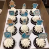 Chá de bebê Gênero Revelar Cupcake Toppers de cupcakes menino menina é uma menina menina bolo azul rosa Picks Babyshow Party Supplies