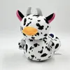 Brinquedo recheado requintado com pato de boneca de vaca de luxuoso com acabamento para crianças mole pp algodão de algodão exclusivo 240401