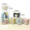 5-częściowy zestaw wina japońskiego Maneki Neko Ceramic Sake Zestaw Sake (1 Tokkuri Butelka 200 ml i 4 Ochoko Puchar) Lucky Cat Drinkware