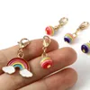 5 -stcs handgemaakte brei -steekmarkers Multicolor Rainbow Email Lobster Clasp Haken Latch Naald Clips Women Diy Sewing gereedschap