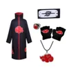 Akatsuki Cloak Itachi Cosplay Costume Kids Pain Deidara Fancy Halloween garnitur unisex anime fajny strój błyskawiczny czarny płaszcz