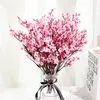 Różowy jedwabny sztuczne kwiaty śliwkowe kwiaty wiśniowe bukiet DIY