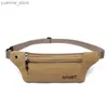 Sport Bags New mens casual and durable Fanny waist bag with canvas new buttocks Bum military bag with three zipper pockets Y240410