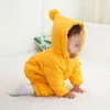 Baywell Winter Baby Girls Boys Snowsuit Infant Zipper One-Pieces Pompom Hooded Romper Footies+Handschoenen+schoenen 0-24m