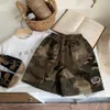 Boys camouflage shorts kids letter patch embroidery loose short pants 2024 summer children washed soft casual shorts Z7625