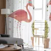 Flamingo kaktus pozostawia zasłonę tiulową do salonu sypialnia na balkon Sheer Curtain Nowoczesne domowe zasłona tiulowe