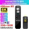 ボックスH96max M3アンドロイドテレビトップボックスwifi 6 HD 8KミニテレビスティックBluetoothCompatible 5.0 Android 13.0スマートテレビボックス