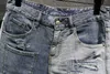 Blauwe OEM/ODM scheurde rechte denim shorts Heren Mens Plus size mode Wash losse casual vijfpunts jeans broek