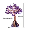 Figurines décoratives mineraali cristal naturels amethyst mini pierres tumblées fil pyramide ornements spécimens chanceux arbre guérison reiki