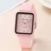 Wristwatches Fashion Silicone Women Watches Qualities Rectangle Quartz With Bracelet Simple Black White Female Clock Gift