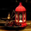 Ramadan Little Lantern Lamp Art Retro Eid Al-Fitr Festival Led Electronic Night Light Candle Holders Ornament Home Decoration