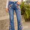 Jeans femminile xs-4xl femmina femminile pantaloni da ricamo da cowboy pantaloni da cowboy pantaloni magri gamba magra a gamba casual tasche abbigliamento streetwear 5