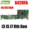 Motherboard X420FA Mainboard For ASUS VivoBook 14 X420 X420F X420FAC F420FA A420FA Laptop Motherboard With I3 I5 I7 CPU 4G/8GB RAM