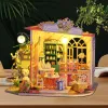 CuteBee Diy DiC House Miniature Dollhouse Building Kits Flower Slaapkamer Casa Villa Dollhouse met licht speelgoed voor meisjescadeau