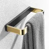 Badkamer gepolijste borstel gouden handdoekring wandring vierkante handdoek rek deur hanger vaste messing badkamer accessoires