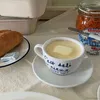 Café de niche de style japonais Simple Blue Letter Cerramic Mug and Saucer Set French rétro Retro Romantic Coffee Cup Milk Cup