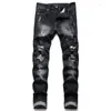 Jeans masculin 2024 Biker Mentier Retro Retro Automne Streetwear Pantalons Men Hole Slim Détruit Torn Ripped Denim Pantals Vaqueros Hombre