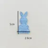60Pcs 2.8x5CM Rabbit Padded Appliques For Clothes Hat Sewing Supplies DIY Headwear Hair Clip Bow Decor Patches