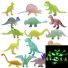 16pcs/conjunto Luminoso Jurássico Noctilucent Toys Dinosaur Brinquedos brilham no Dark Dinosaurs Glow Party Supplies