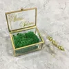 Personalisierte Ehering Ringbox Glas Terrarium Schmuckschatulle Grünlingringträger Sukkulente Ringkiste