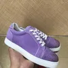 Scarpe casual moda di lusso a bassa parte degli addestratori di uomini che guidano scimmie viola in pelle vera rivetti di nozze in pelle vera sneaker