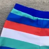Novos troncos de menino de verão para natação colorida listrada maiô listrada infantil shorts de natação meninos de praia roupas de banho de praia
