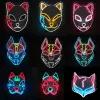 NEW Slayer Glowing Demon EL Wire Kimetsu No Yaiba Characters Cosplay Costume Accessories Japanese Anime Fox Halloween LED Mask