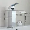 Nickel Brush Waterfall Deck Mounted Chrome Polish ORB Brass Single Handle Bathroom Wash Basin Vanity Sink Faucet Mixer Tap